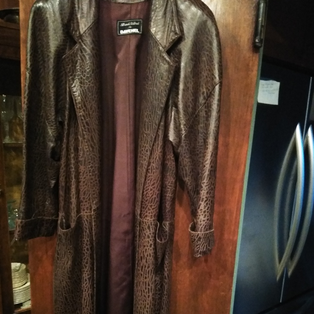 Brenda Velardi for Davenel Leather Trench Coat